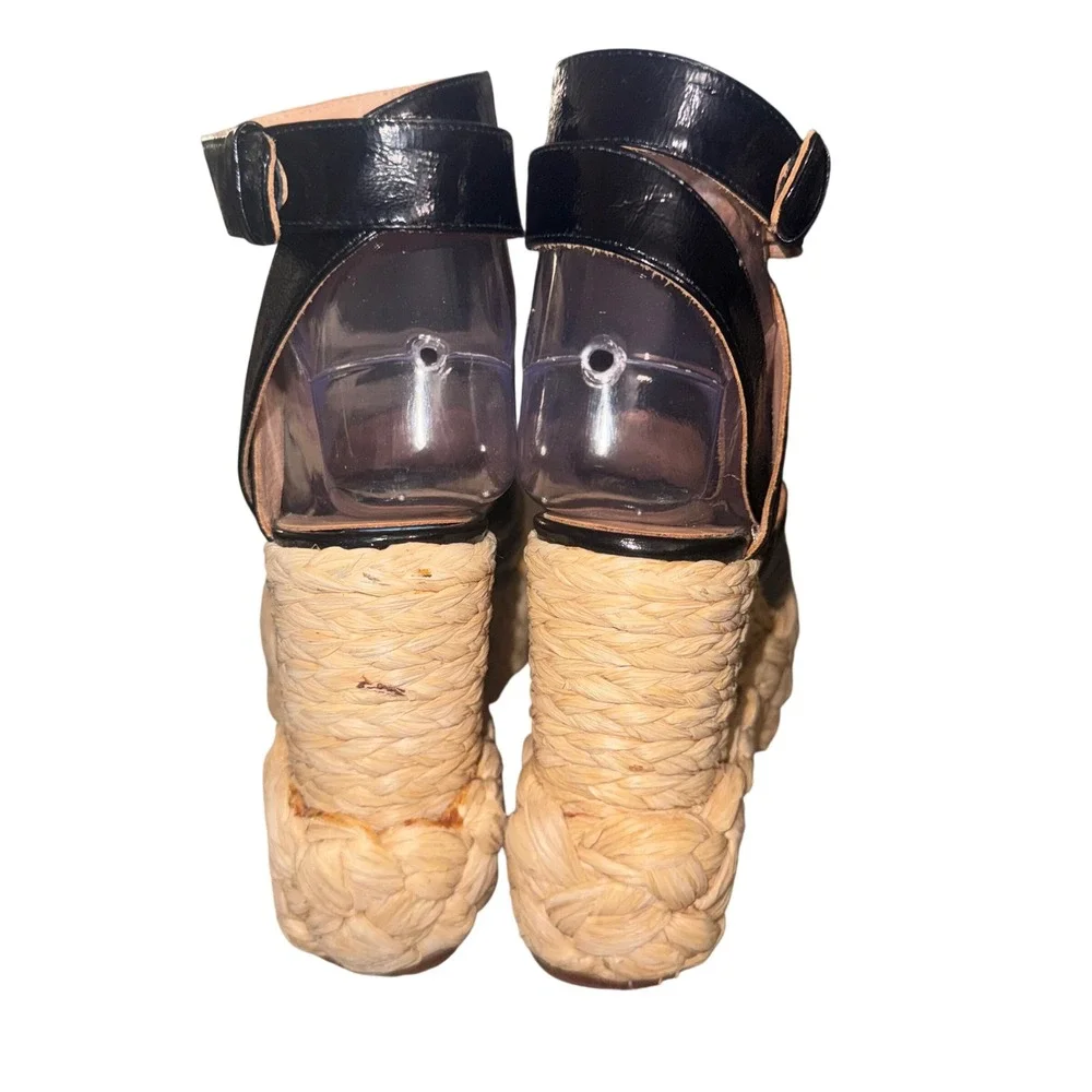 Paloma Barceló EU 40 Leather Espadrille Platform Wedge Sandals Made in Spain